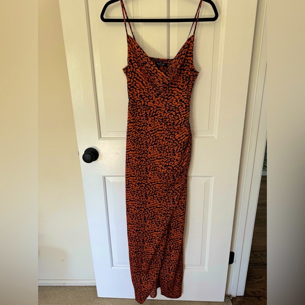 NWOT Nasty Gal Cowl Do You Do Cheetah slip dress size 4